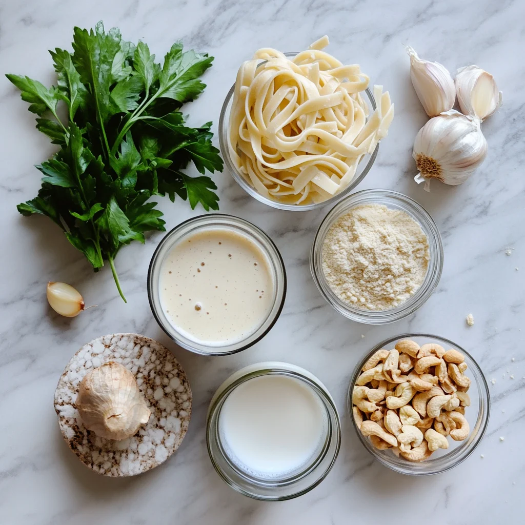 ingredients for dairy free fettuccine alfredo sauce recipe