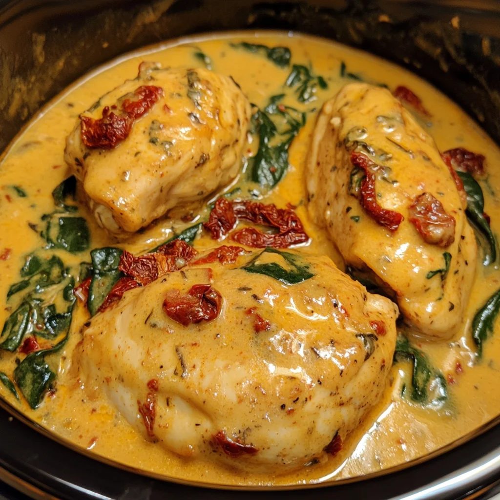 Creamy coconut Tuscan chicken – dairy free crockpot recipes