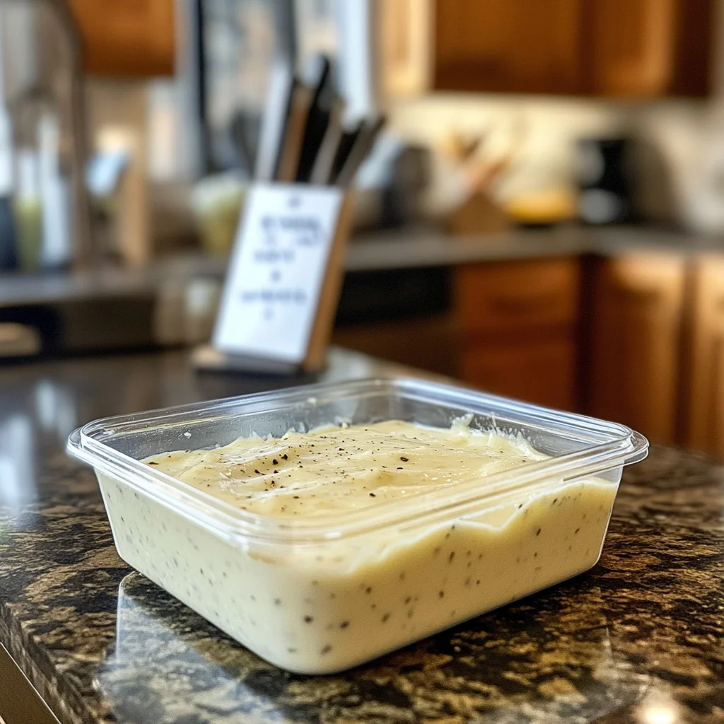 dairy free Alfredo sauce recipe meal prep container