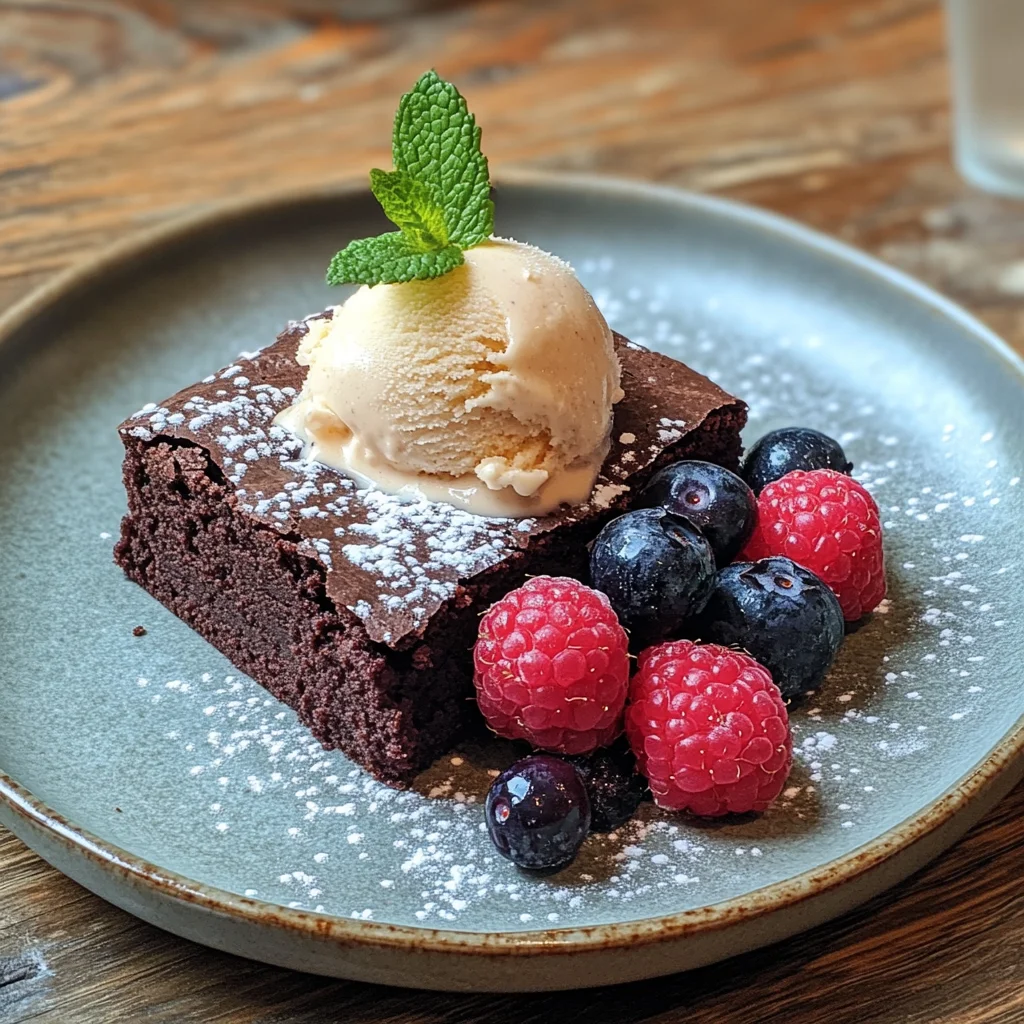 dairy free brownie with vegan ice cream