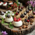 Rustic dessert table filled with dairy free dessert recipes