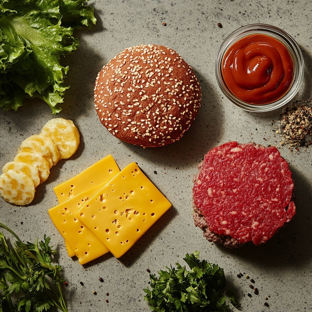 Ingredients for cheeseburger link recipe