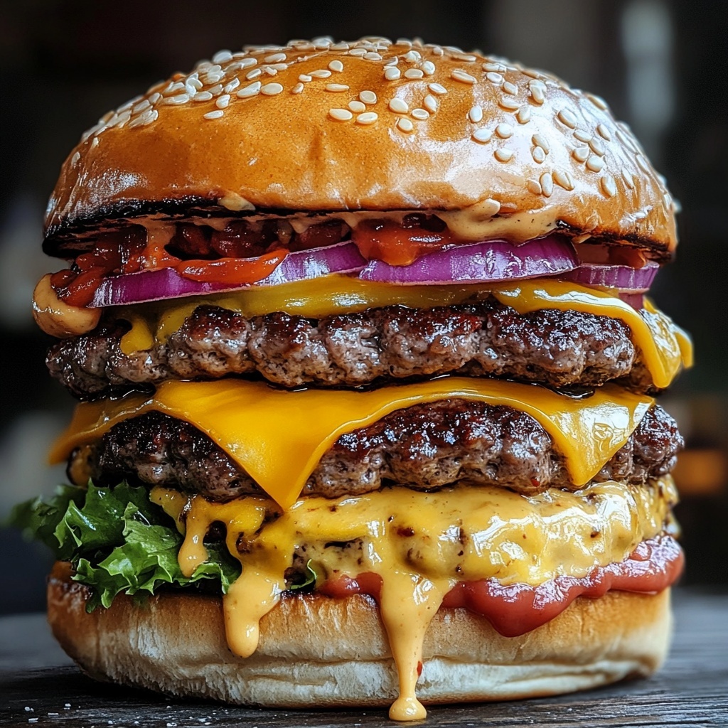 Cheeseburger link recipe with full toppings