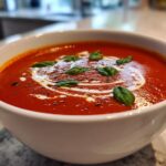 homemade tomato soup with fresh tomatoes