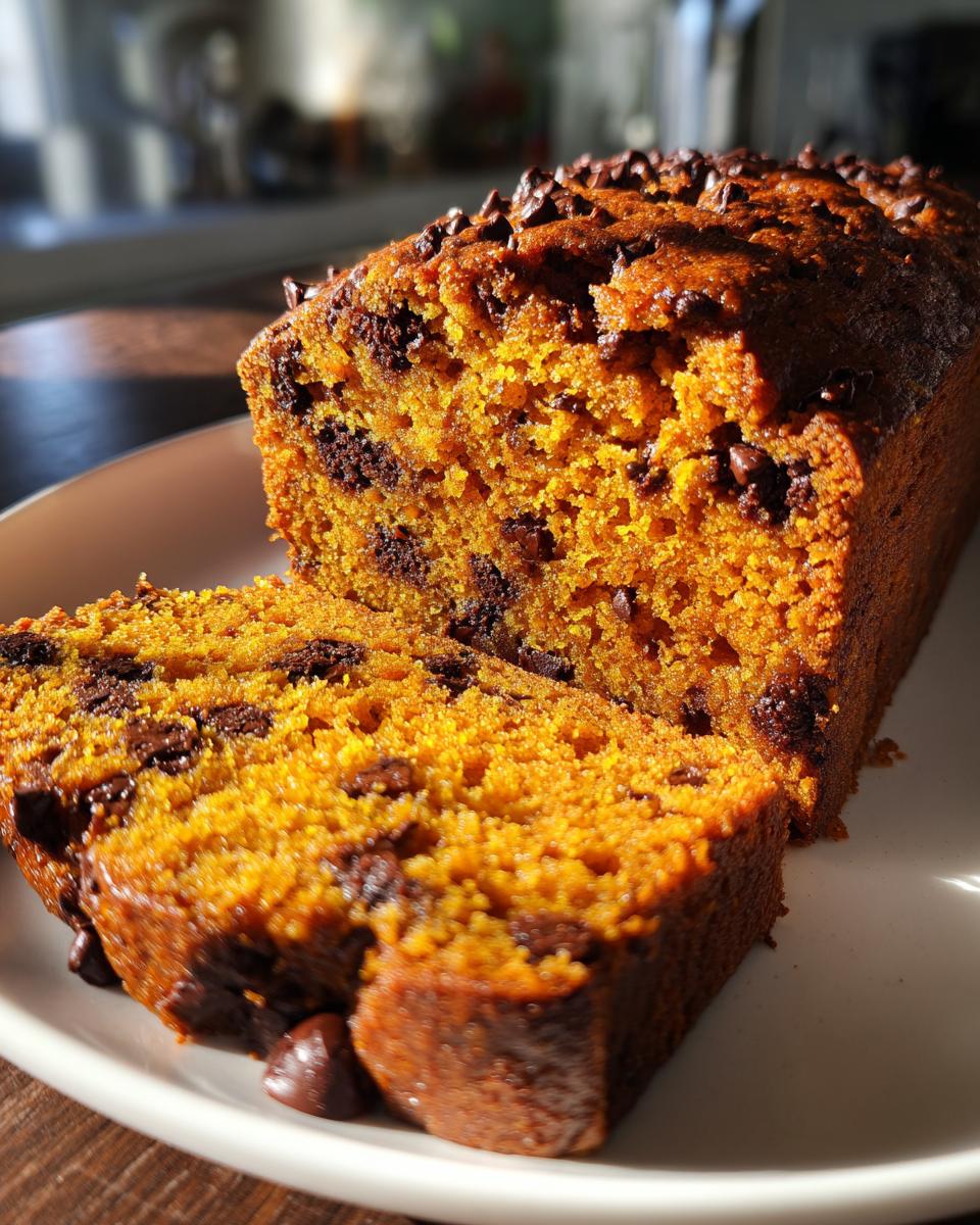 pumpkin chocolate chip bread - detail 1