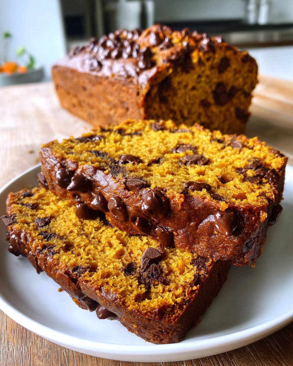 pumpkin chocolate chip bread - detail 2