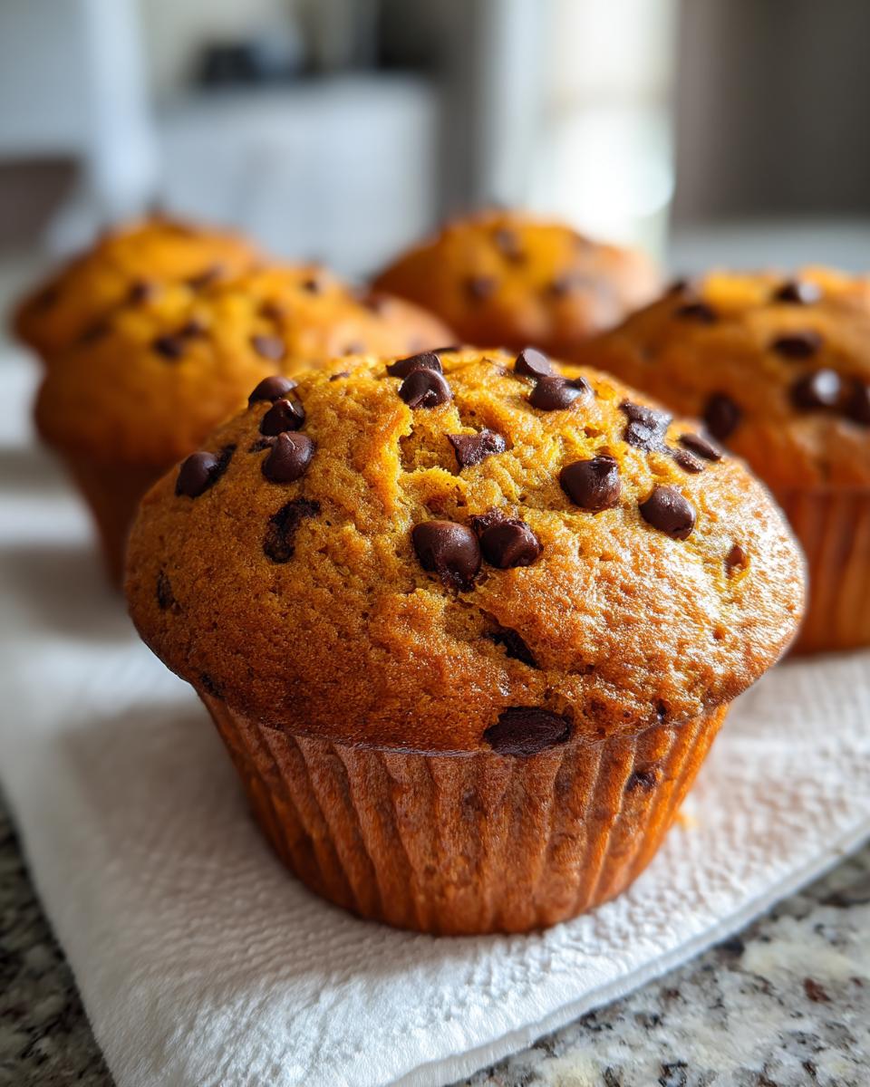 pumpkin chocolate chip muffins - detail 2