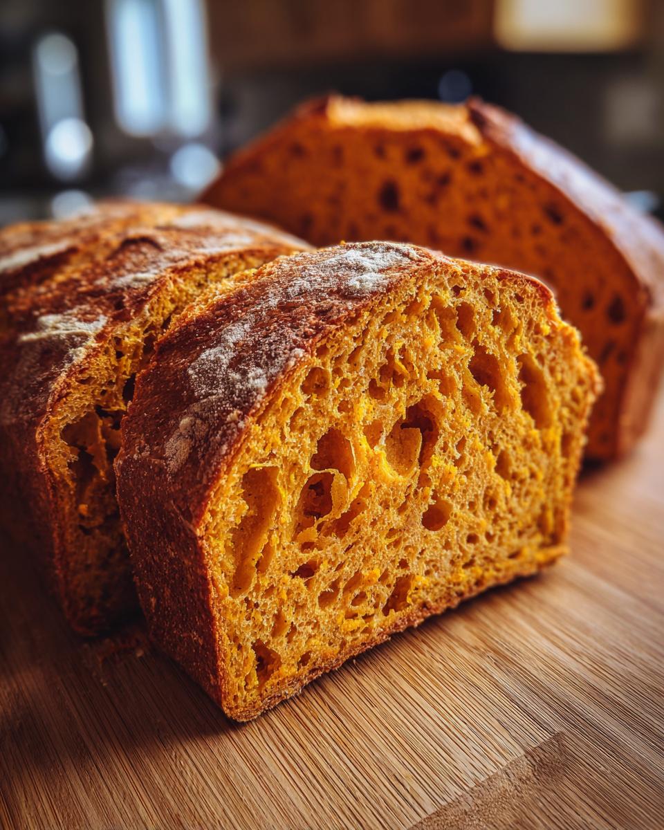 pumpkin sourdough bread - detail 1
