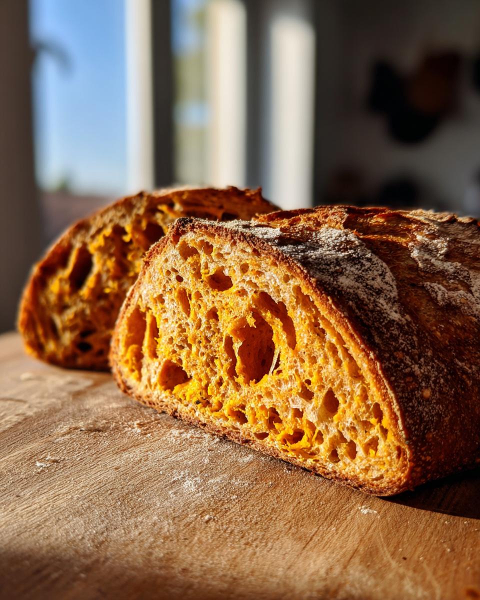 pumpkin sourdough bread - detail 2
