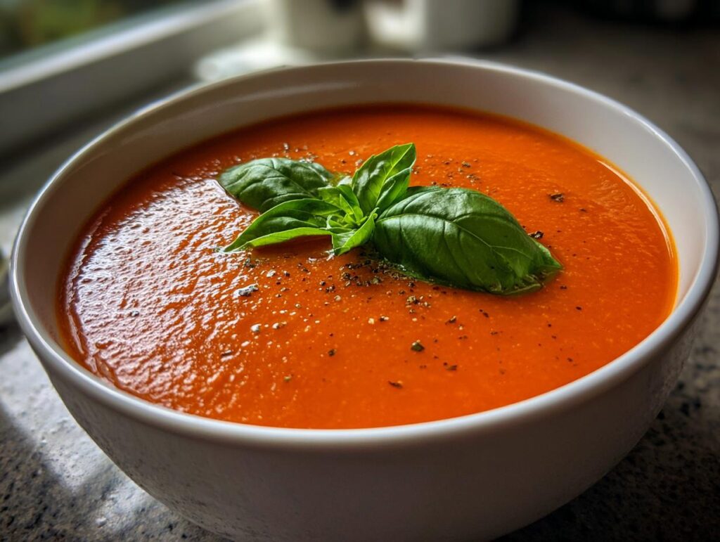 tomato soup with fresh tomatoes