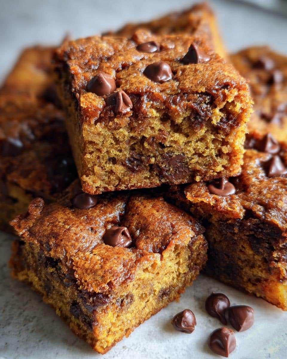 Banana Bread Blondies with Chocolate Chips - detail 1