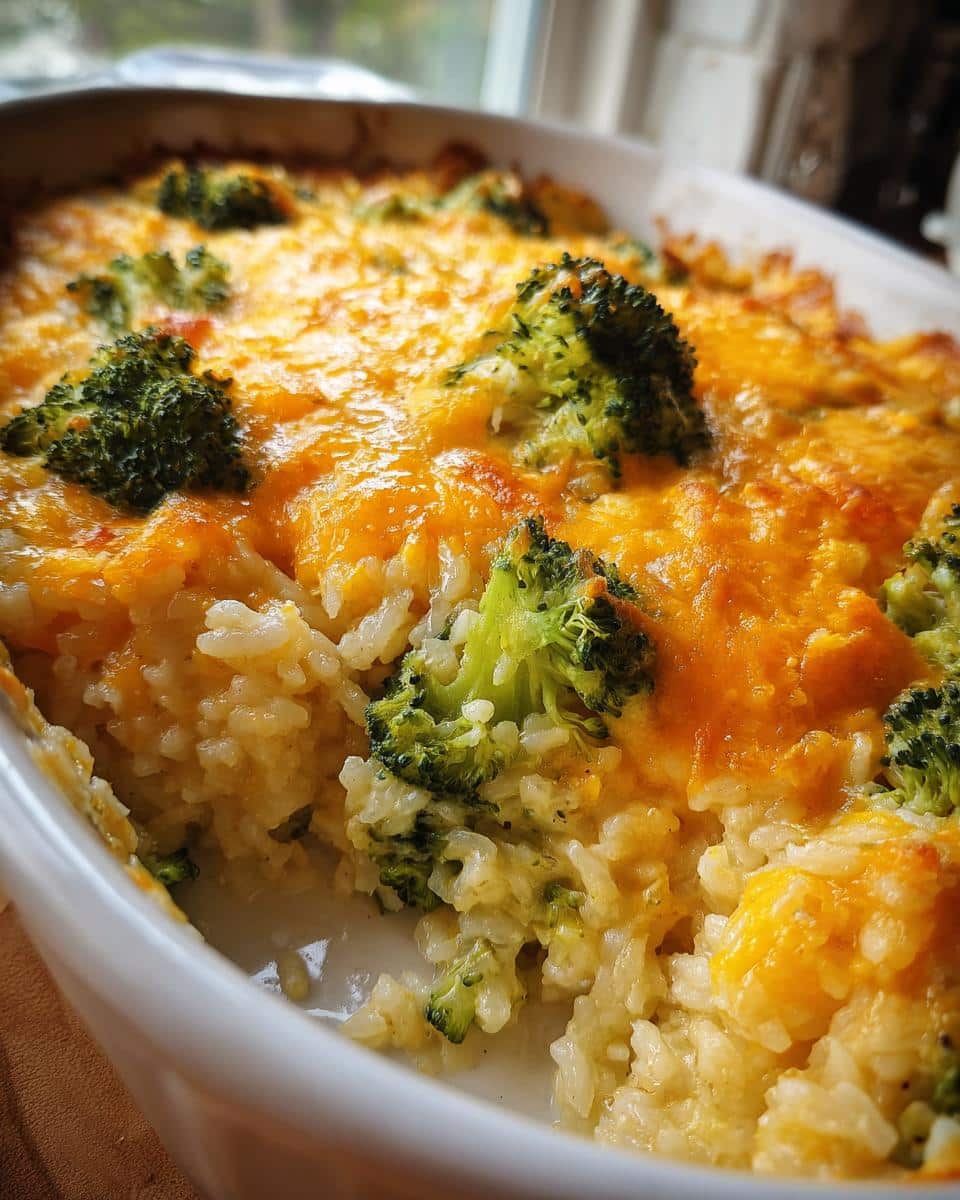 Cheesy Broccoli Rice Casserole (No Canned Soup) - detail 1