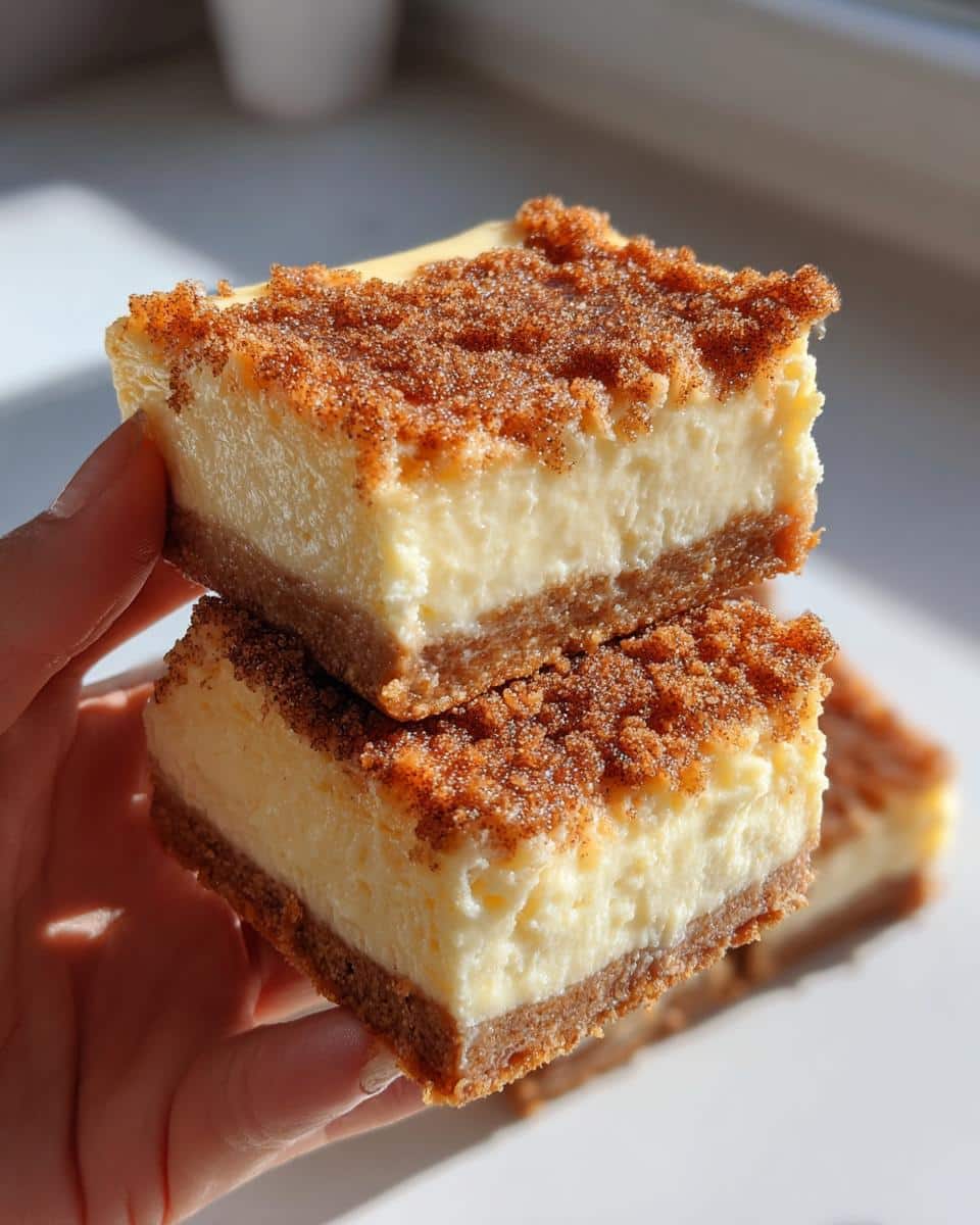 Cinnamon Sugar Churro Cheesecake Bars - detail 1