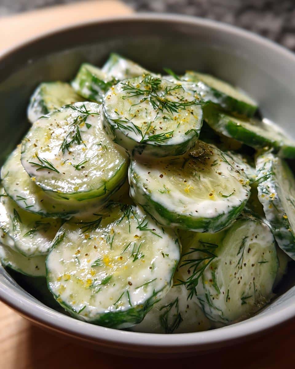 Creamy Dill Cucumber Salad (No Mayo Option) - detail 1