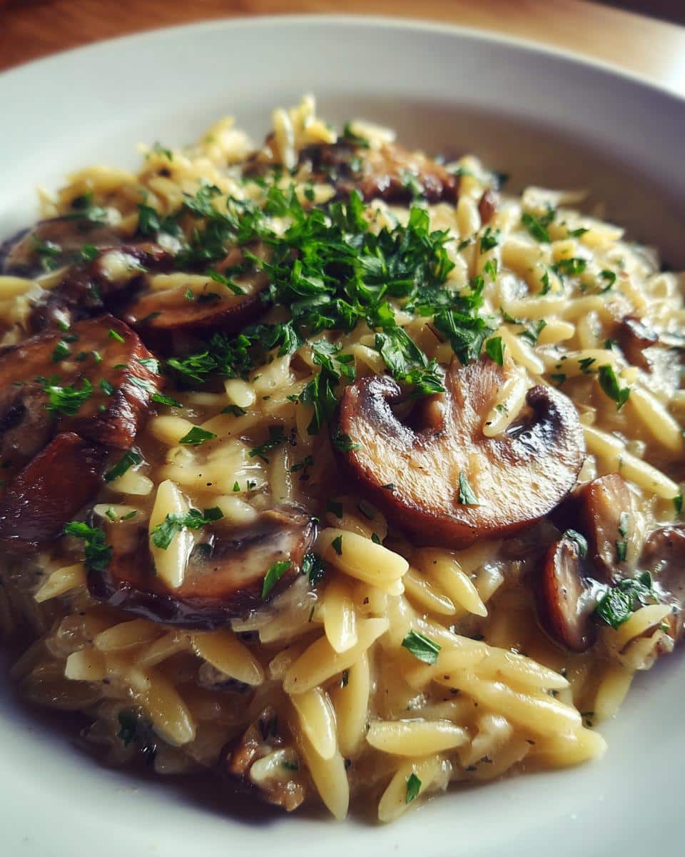 Creamy Mushroom Orzo with Garlic & Herbs - detail 1