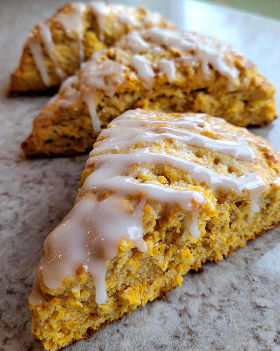 Fluffy GF/DF Pumpkin Scones with Maple Glaze - detail 1