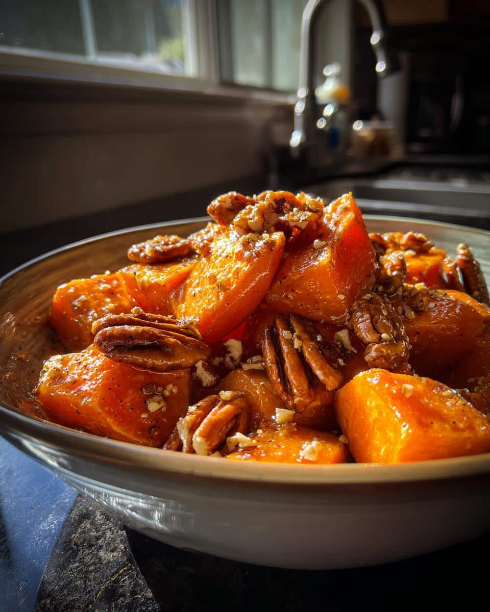 Maple Roasted Sweet Potatoes with Pecans - detail 1