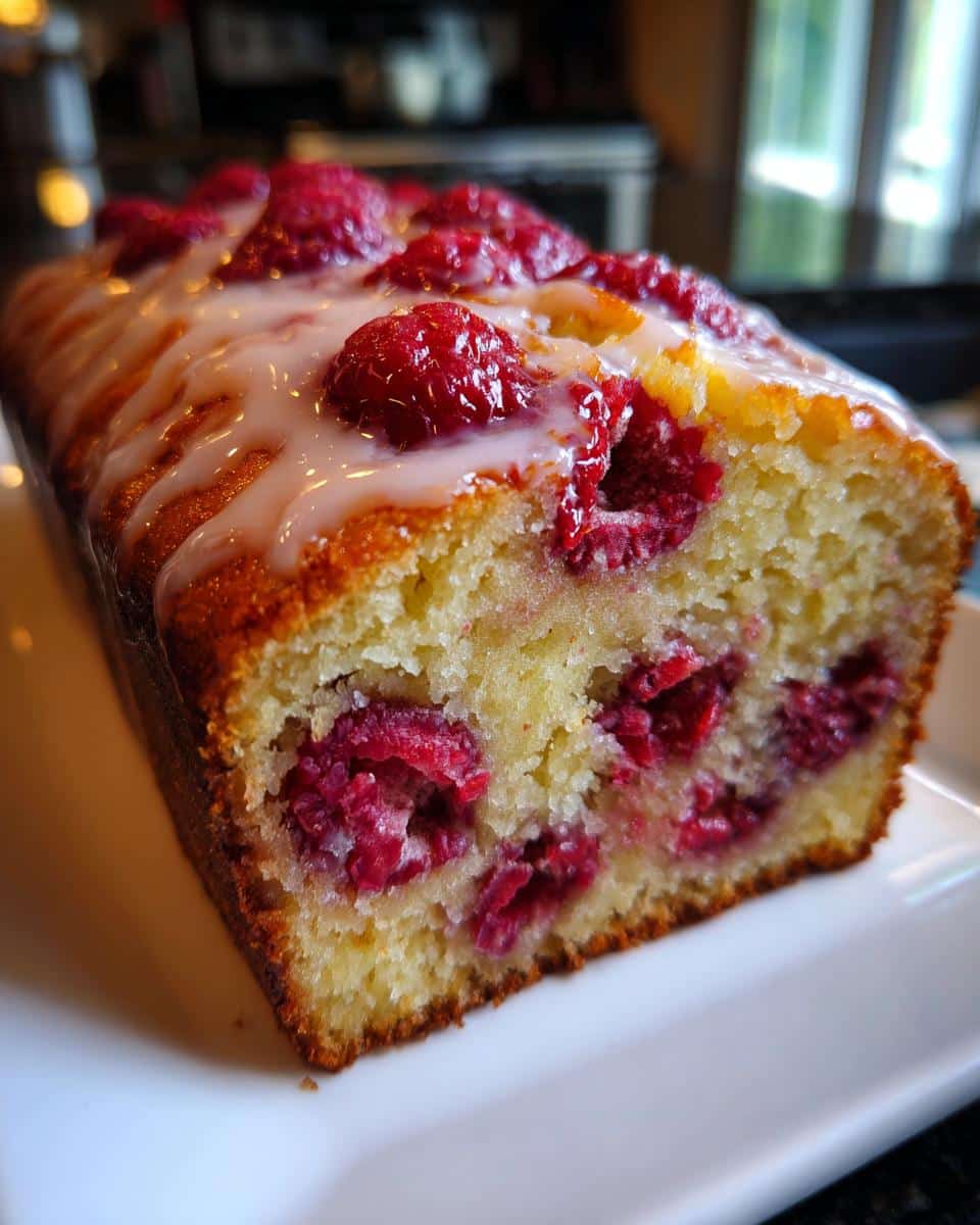 Raspberry Lemon Loaf with Simple Glaze - detail 1