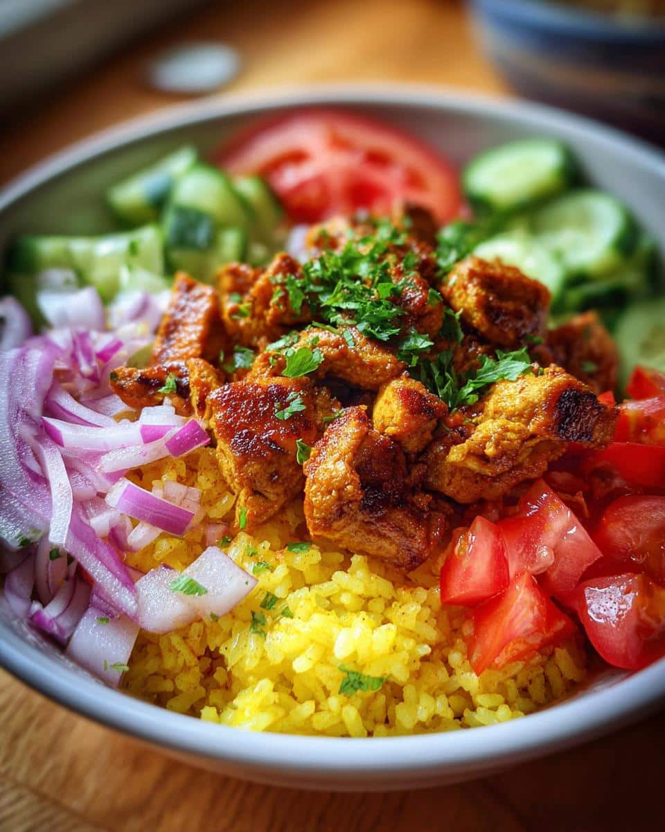 Simple Chicken Shawarma Bowls with Turmeric Rice - detail 1