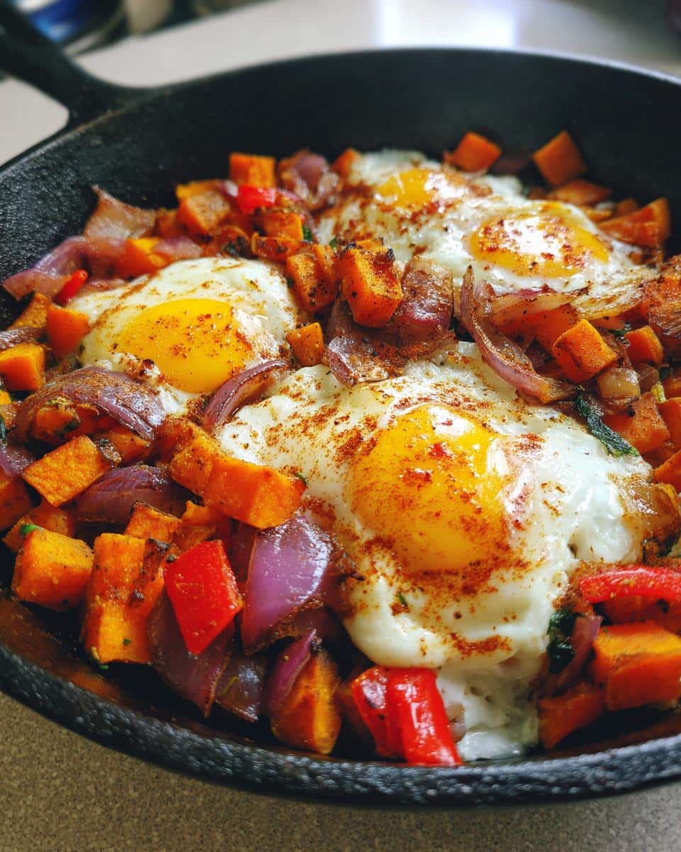 Sweet Potato Breakfast Hash with Eggs and Smoked Paprika - detail 1