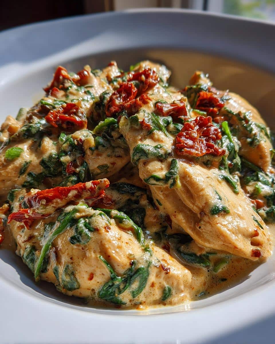 Crockpot Creamy Tuscan Chicken with Spinach and Sun-Dried Tomatoes - detail 1