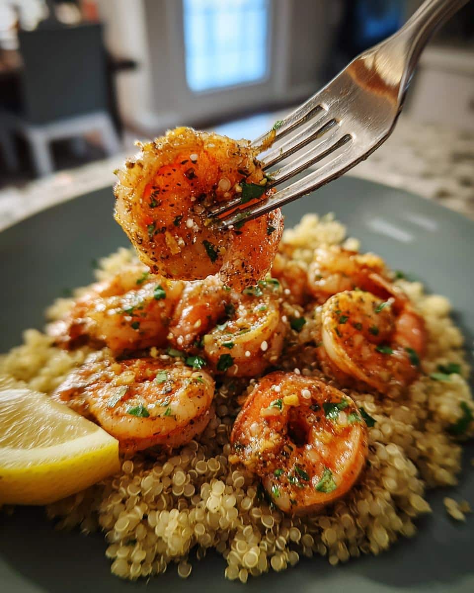 Healthy Lemon Garlic Shrimp with Quinoa - detail 1