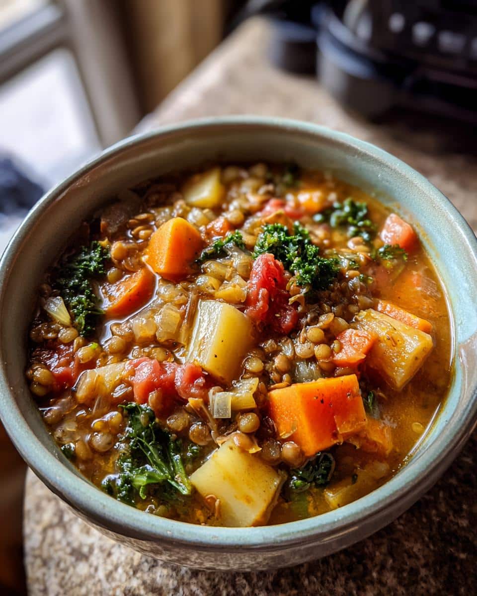 Hearty Lentil Vegetable Soup (Vegan & Filling) - detail 1